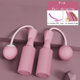 Small Ball Type Cordless Bearing Rope Skipping Training Rope (Color: Pink- Small Ball)