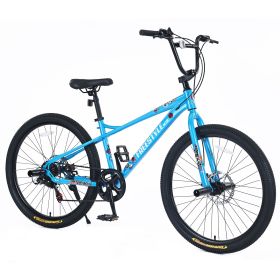 Freestyle Kids Bike Double Disc Brakes 26 Inch Children's Bicycle for Boys Girls Age 12+ Years (Color: as Pic)